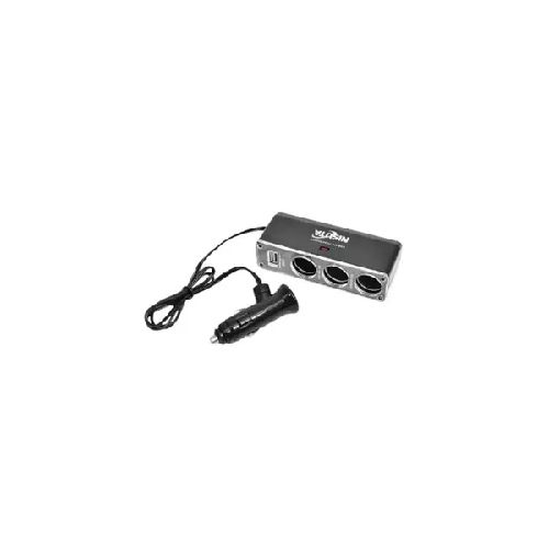 Cargador 12V/24V a USB 1 Amper y divisor 12V a 3 puertos  