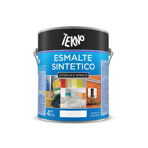 Esmalte Sintético - Negro Mate x 4 Lts - Pinturas TEKNO - Pinturas Perfectas