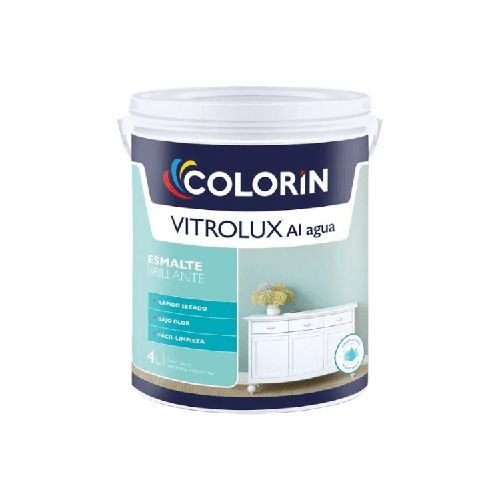 ESMALTE AL AGUA BLANCO BRILLANTE VITROLUX 4 L - Pisano