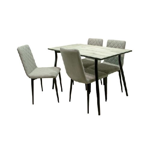 Juego de comedor mesa Tokio + 4 sillas Matilde Dakot gris claro SKU: MU3465