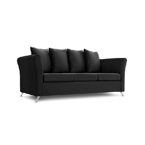 Sofá Trento x4 3 cuerpos pana antimancha negro 180x80 Fullconfort SKU: TRENX4180PANNEG_0000000073