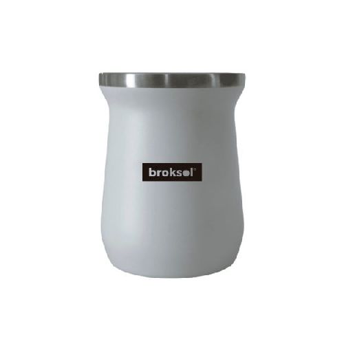 Mate térmico acero inoxidable blanco Broksol SKU: 300001BA_0000000016