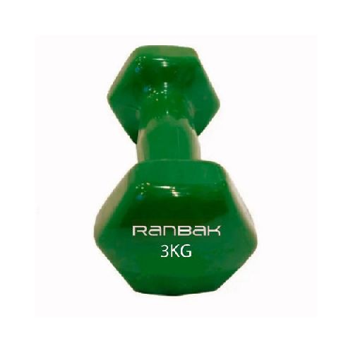 Mancuerna pesa recubierta en goma vinilica 3 kg Ranbak 739 SKU: RAN7393_0000000076