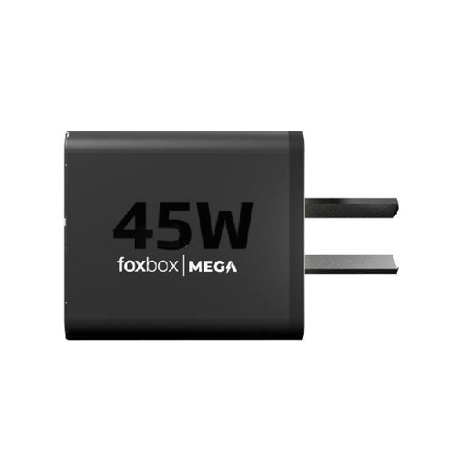 Cargador de pared gan Foxbox Mega 45W negro SKU: AC5553