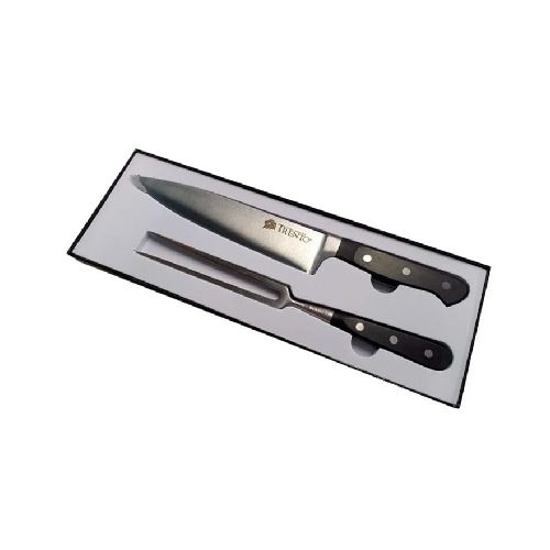 Set Asador Trento Gourmet Cuchillo Más Trinche Antibacterial - Triestina  