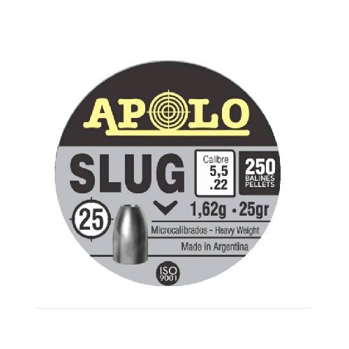 Balines Cal 5.5 Apolo Slug 25gr. Lata X 250 - Triestina  