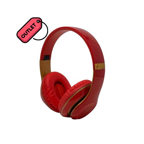 Auricular Headset Bluetooth Noganet Aris Ng-a428bt Rojo No Funciona Bluetooth Solo Por Cable  