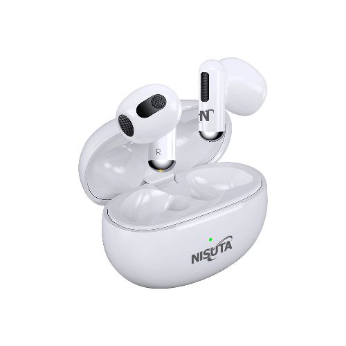 Auricular Bluetooth Nisuta Nsaubtws13 Con Base Cargadora Blanco  