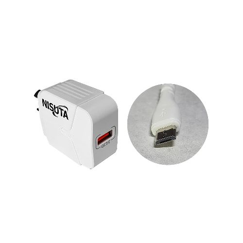 Cargador Celular Nisuta Nsfu53uqm Carga Rápida 3.0 18 W Micro Usb  