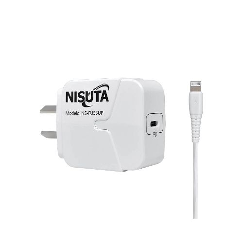 Cargador Celular Nisuta Nsfu53upi 1 Puerto Usb C Pd Port Con Cable Iphone De 1m  