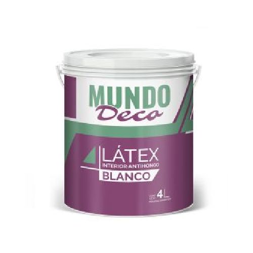 Latex Interior Pintura Mate Mundo Deco 4 L - Blanco