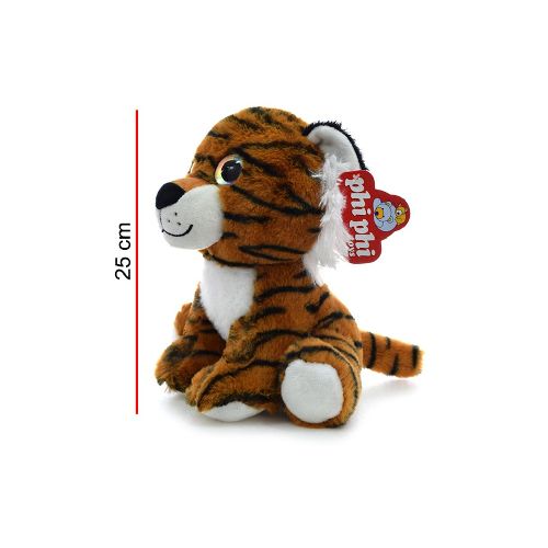 Peluche Animales Sentados Ojos Brillosos Tigre 25 cm