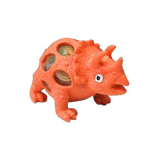 Muñeco Dinosaurio Squishy Triceratop Naranja Original