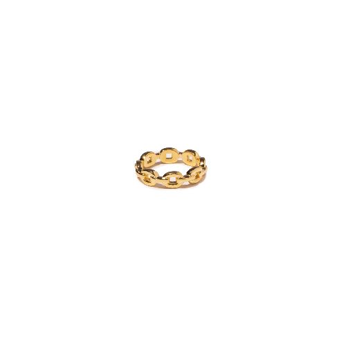 Anillo Carmín Cadena de Plata 925 con Baño Dorado - Style Store | Experience is the new luxury