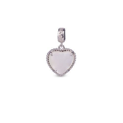 Dije Carmín Colgante Corazón Plata 925 combinado con Blanco - Style Store | Experience is the new luxury