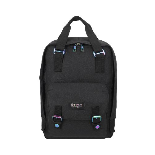 Mochila cuadrada con tiras New Briz Xtrem Black Negro