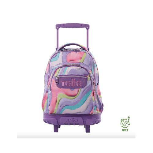 Mochila Totto Con Ruedas Bomper Estampada Arcoiris 4QR