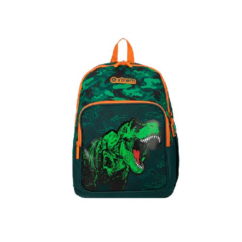 Mochila para primer grado 30 litros Xtrem Hopper Green Dino 155108-9827