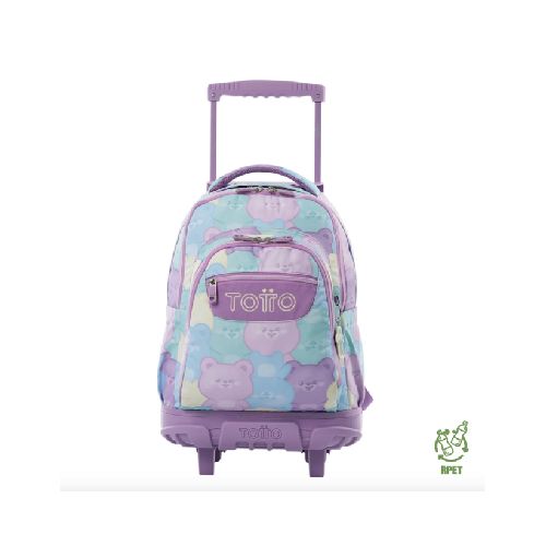 Mochila Totto Con Ruedas Bomper Estampada Oso 6D6