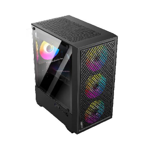 GABINETE GAMER SENTEY H12 TG 4FAN RGB BLACK  