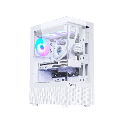 GABINETE GAMER FORMULA V CRYSTAL Z1+ WHITE 3 FAN RGB  