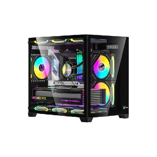 GABINETE GAMER FORMULA V CRYSTAL Z5 BLACK 1 FAN RGB  