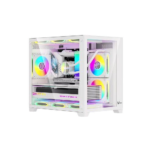 GABINETE GAMER FORMULA V CRYSTAL Z5 WHITE 1 FAN RGB  