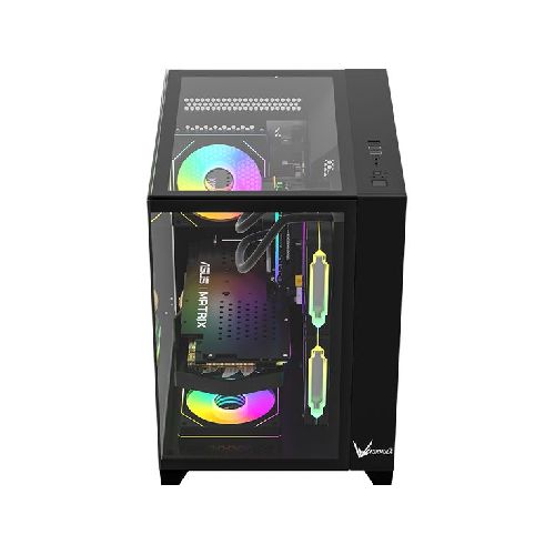 GABINETE GAMER FORMULA V CRYSTAL Z9M BLACK 5 FAN ARGB  