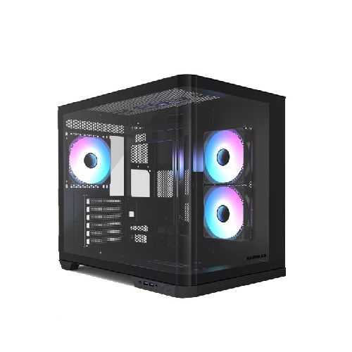 GABINETE GAMER RAIDMAX INFINITA I630 FISHTANK CURVED TG ARGB BLACK  