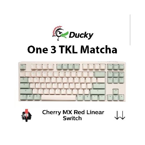 TECLADO MECANICO DUCKY ONE 3 TKL MATCHA CHERRY MX RED DOUBLE SHOT PBT ESPAÑOL  