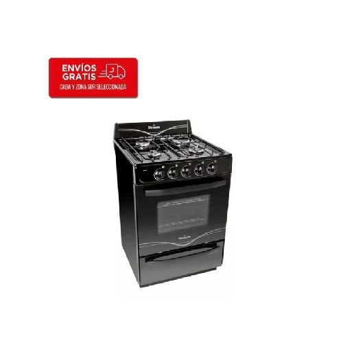 Cocina Florencia 5517F Multigas 56 Cm 4 Hornallas Negra