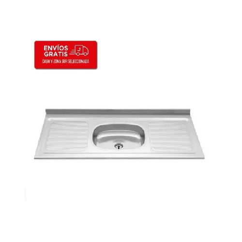 Mesada Acero Inoxidable Orlandi Art 43 Pileta Simple Central 160 Cm