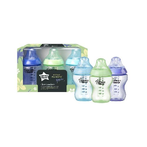 TOMMEE TIPPEE BIBERÓN X 260 ML COLORES 3 PIEZAS NENE HAW 52254630 0M+