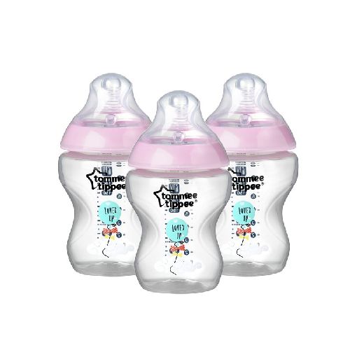 TOMMEE TIPPEE BIBERÓN X 260 ML 3 PIEZAS NENA 52259520 +OM