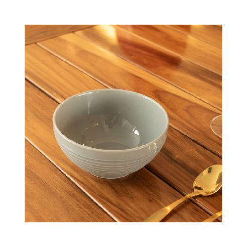 Set De 4 Bowls Moderno De Porcelana Gris