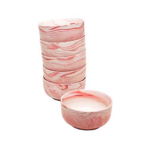 Set De 6 Bowls Simil Marmol 15 Cm