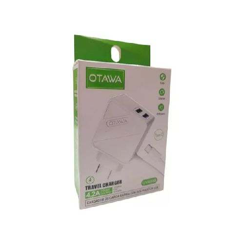 CARGADOR 220V TIPO C OTAWA 4.2 X2 USB UV444B