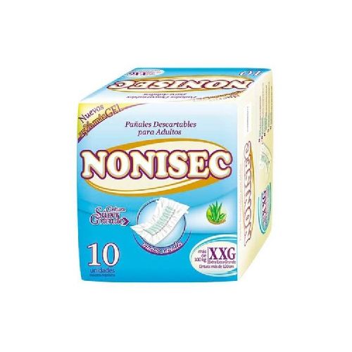 Nonisec pañal recto XXG x 10 unidades