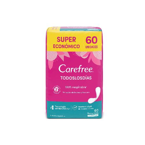 PROTECTORES DIARIOS CAREFREE TODOS LOS DÍAS X60 U - Jumbo Argentina | Aprovechá las Ofertas I Supermercado Online