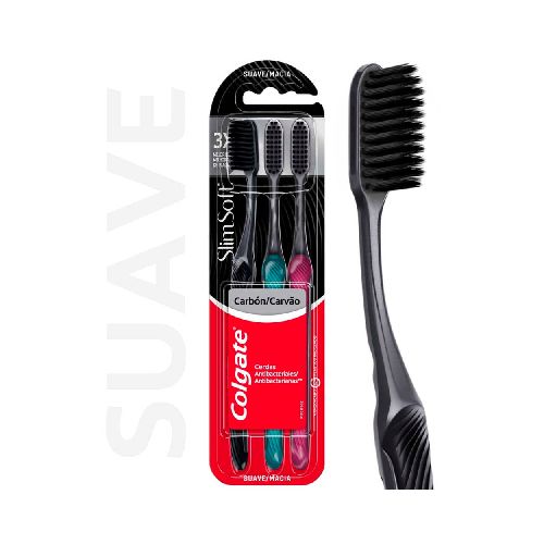 CEPILLO DE DIENTES COLGATE SLIM SOFT CHARCOAL 3 U - Jumbo Argentina | Aprovechá las Ofertas I Supermercado Online