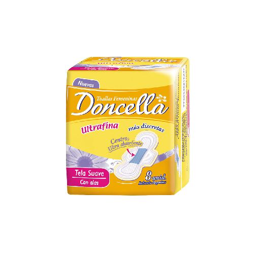 Toallas Femeninas Doncella-ultrfinas Con Alas-sin Desodorante 8 unidades - Jumbo Argentina | Aprovechá las Ofertas I Supermercado Online