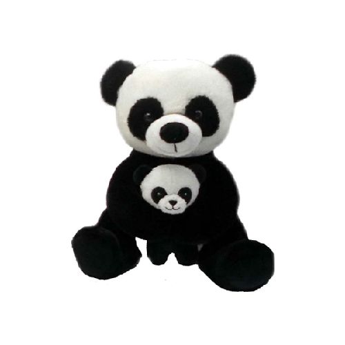 PELUCHE MAMA CON BEBE 27 CM PANDA FL319  