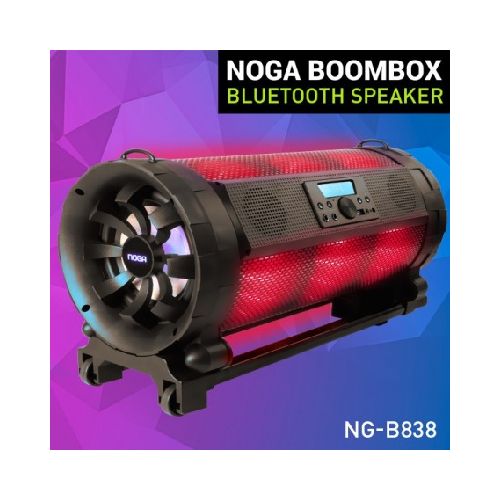 Parlante Portatil Noga Boombox Bluetooth Usb Sd Radio Luces Rgb 46W B-838 Valija Control Remoto  