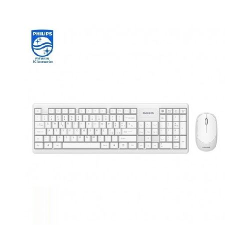 Kit Teclado y Mouse Philips Inalambrico Blanco Silent Disegn C314 Spt1314p  