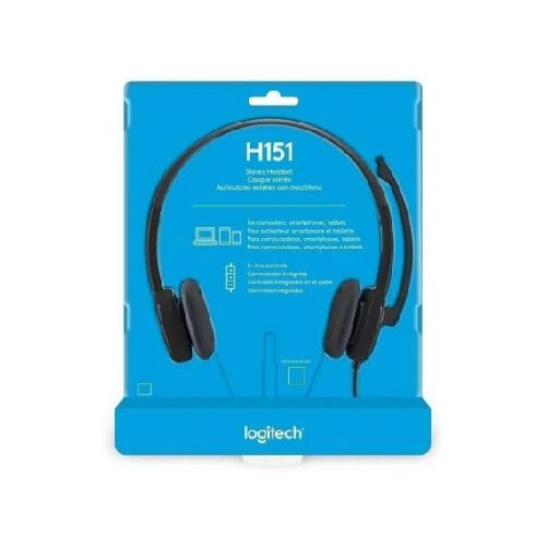 Auricular Vincha Headset Logitech H151 Micrófono Pc Ps4 Unipin 3.5Mm