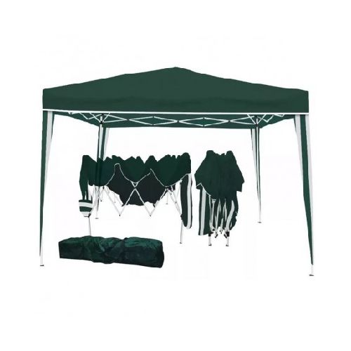 Gazebo 3X3 Metros Plegable Autoarmable Reforzado Exterior Jardin Playa Blanco St-Ga2