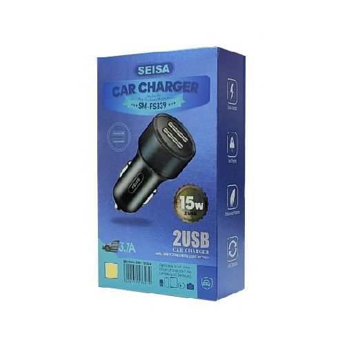 Cargador 12v Para Auto Con 2 Puertos Usb Seisa Sm-Fs339