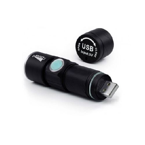 Linterna Recargable Usb Led Con Zoom Daza Dz-Ym7010c