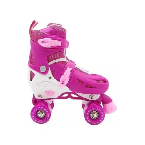 Patines Rollers Rosa Kossok 4 Ruedas De Silicona Talle S Bota Fija R01076