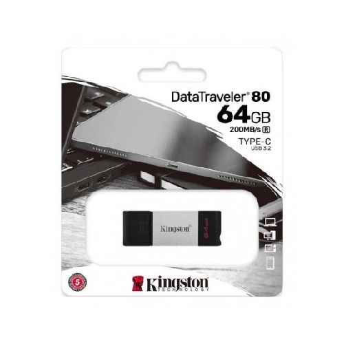 Pen Drive 64Gb Kingston Usb Tipo c 3.2 Datatraveler 80 Windows Mac Type C Dt80  